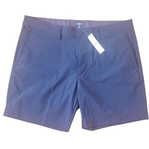 J. Crew Blue Flat Front Tech Shorts Casual Chino Style Navy Blue W35 L7